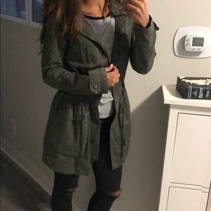 Green light-jean long jacket